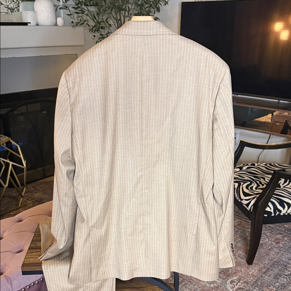 Murano Classic Beige Pinstripe Suit for Men-medium, 30x32 - Picture 6 of 13